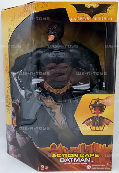 DC Batman Begins Action Cape Batman Figure 2005 Mattel #H1386 NRFB