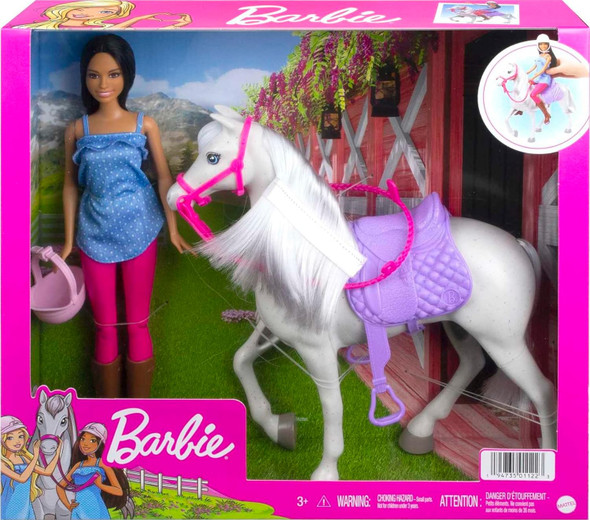 Barbie Doll And Horse With Saddle, Bridle And Reins 2022 Mattel HCJ53