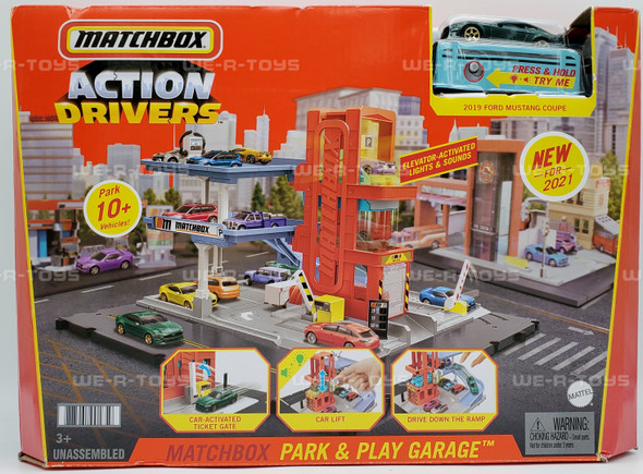 Matchbox Action Drivers Park & Play Garage Playset w/Car 2021 #HBL59 NRFB