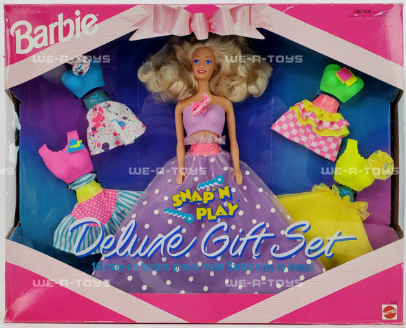 Barbie Snap 'N' Play Deluxe Gift Set Doll & Fashions 1992 Mattel #2262 NRFB