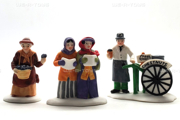 Department 56 Carolers, Violet & Chestnut Vendors Dickens' Village Series NEW