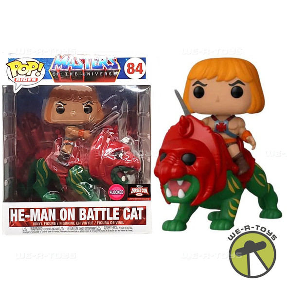 Funko Pop Rides 84 He-Man on Battle Cat Flocked TargetCon Limited Edition Figure