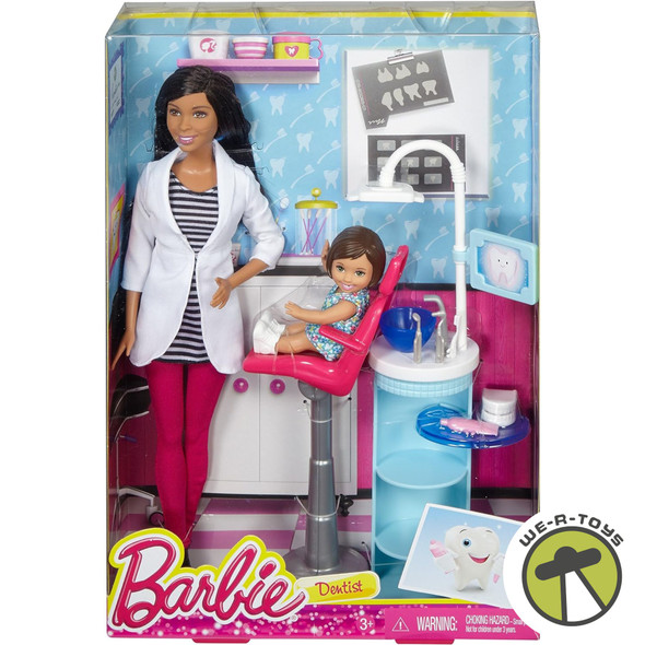 Barbie You Can Be a Dentist African American Doll & Playset 2015 Mattel DHB31