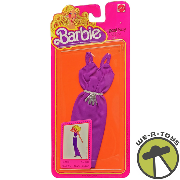Barbie Best Buy Fashion Purple Dress with Silver Belt 1978 Mattel 1470 NRFP