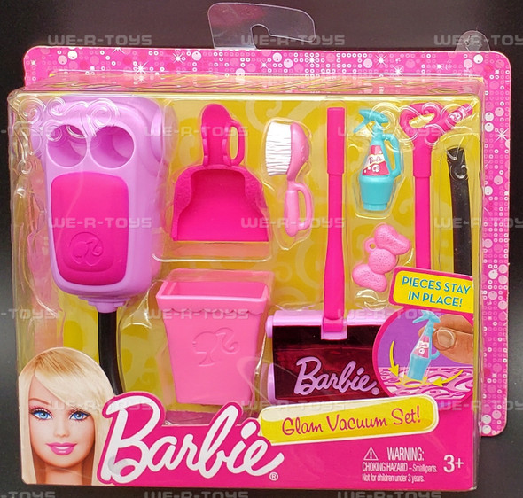 Barbie Glam Vacuum Set Cleaning Supplies for Glam House 2012 Mattel X7934 NRFB