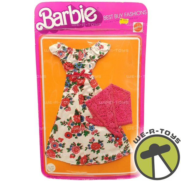 Barbie Best Buy Fashion Floral Dress with Lace Shawl 1975 Mattel 9160 NRFP