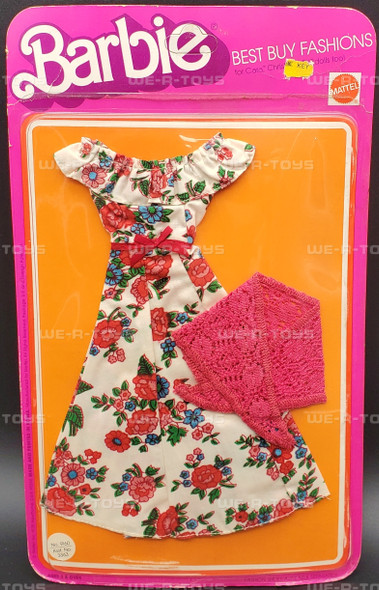 Barbie Best Buy Fashion Floral Dress with Lace Shawl 1975 Mattel 9160 NRFP