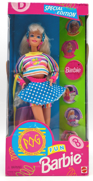 World POG Federation Fun Barbie Doll Special Edition Blonde 1994 Mattel #13239