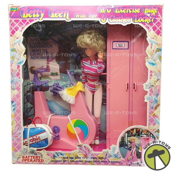 Betty Teen with Exercise Bike & Clothes Locker Set Vintage 1980s Doll NRFB