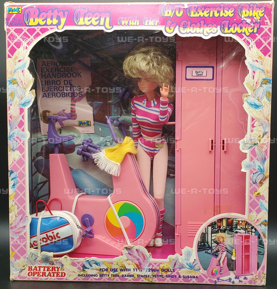 Betty Teen with Exercise Bike & Clothes Locker Set Vintage 1980s Doll NRFB