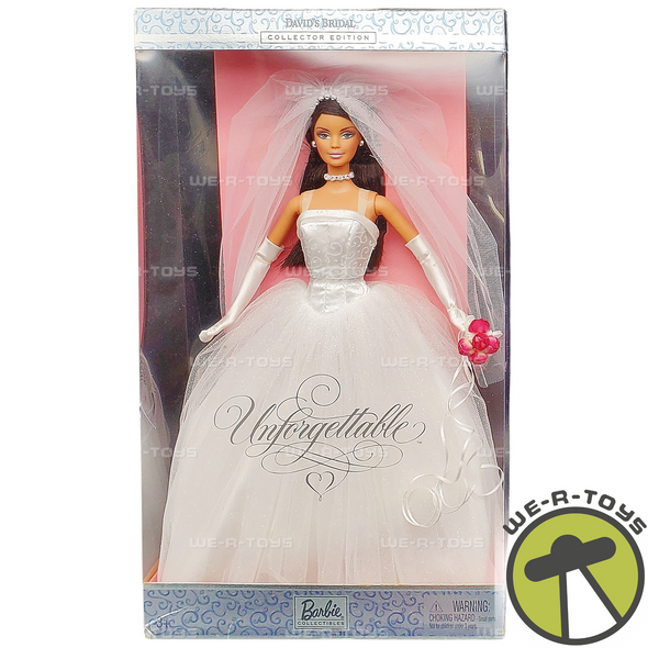 Barbie David's Bridal Unforgettable Brunette Wedding Doll 2004 Mattel G2890 NRFB