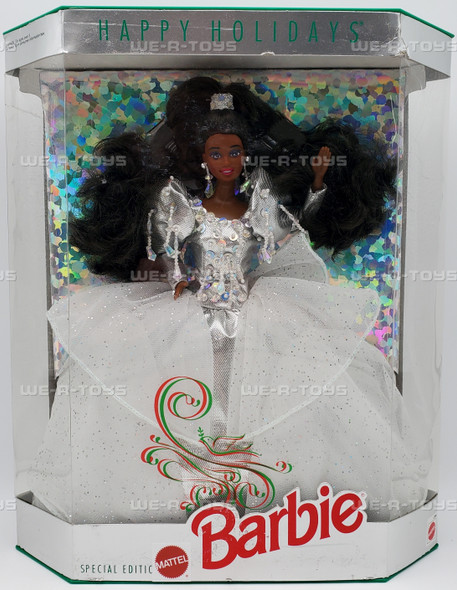 Barbie Happy Holidays Doll African American 1992 Mattel #2396 NRFB