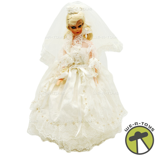 Custom Vintage Wendy Doll Blonde Hair Custom Wedding Dress, Veil USED