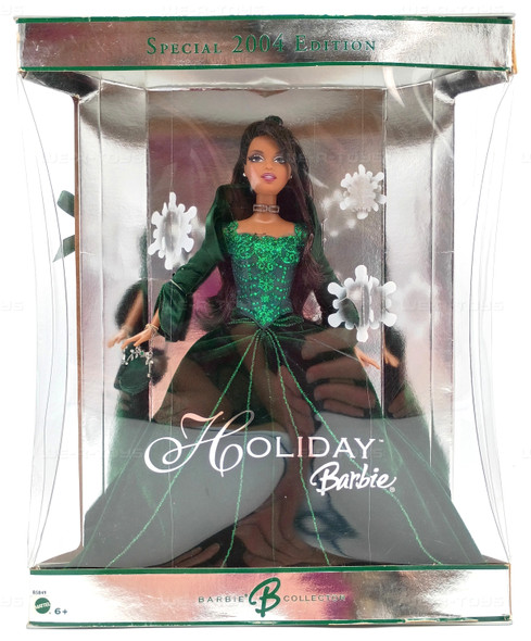 Holiday Barbie African American Green Velvet Dress 2004 Mattel B5849