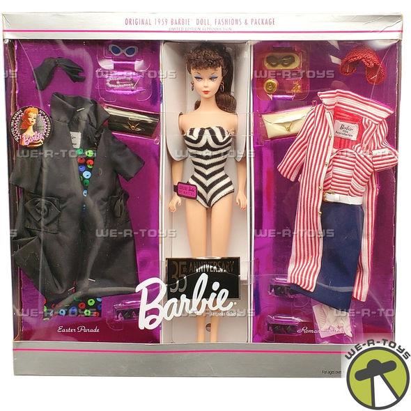 Barbie 1959 Brunette Reproduction Doll 35th Anniversary 1993 Mattel #11591 NRFB