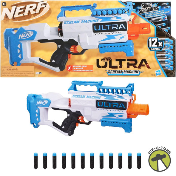 Nerf Ultra Scream Machine Motorized Blaster, 12 Nerf Darts Hasbro