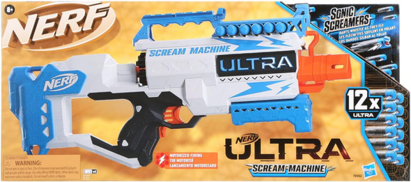 Nerf Ultra Scream Machine Motorized Blaster, 12 Nerf Darts Hasbro