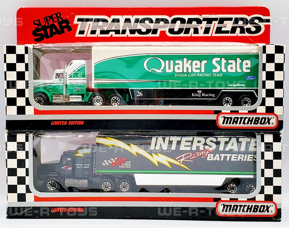 Matchbox Super Star Transporters Lot of 2 Die Cast Racing Semi Trucks 1992 NEW