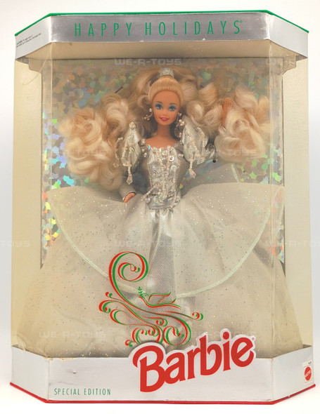 Happy Holidays Barbie Doll Special Edition 1992 Mattel 1429 Blonde Silver Dress