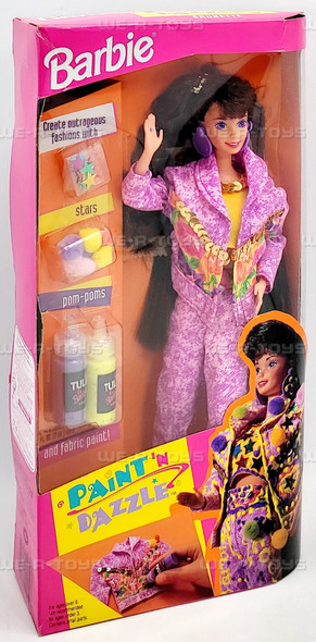 Barbie Paint 'N Dazzle Brunette Doll Set 1993 Mattel 10059