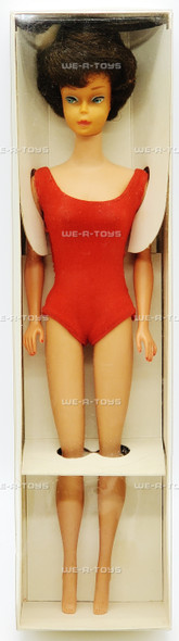 Vintage 1962 Brunette Bubble Cut Barbie Doll in Red Swimsuit By Mattel 850 (2)