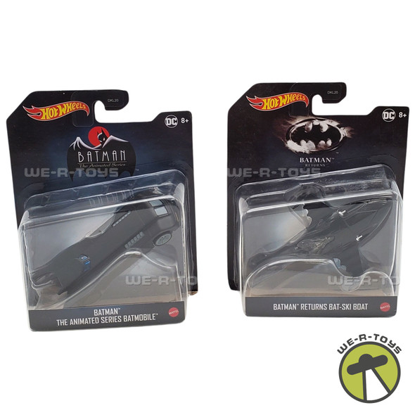 Lot of 2 Hot Wheels Batman Returns Bat-Ski Boat & Animated Series Batmobile NRFP