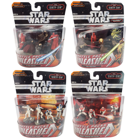 Lot of 4 Star Wars Episode III Order Sixty-Six Battle Packs Unleashed NRFP