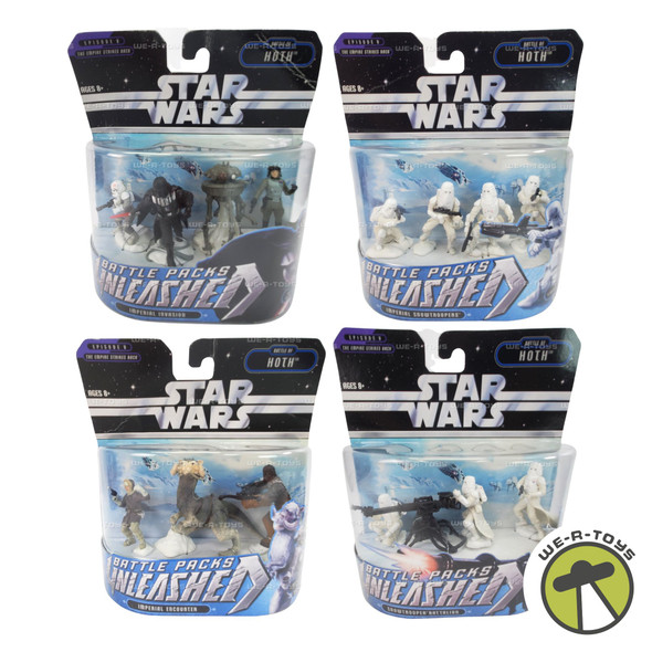 Lot of 4 Star Wars Episode V Battle of Hoth Battle Packs Unleashed NRFP