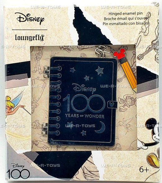 Loungefly Disney 100th Anniversary Sketchbook Hinged Enamel Pin