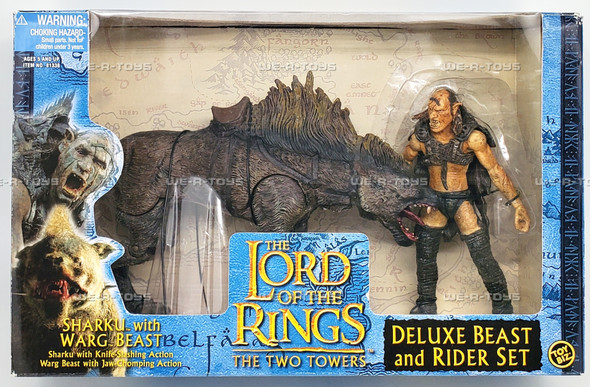 Lord of the Rings The Two Towers Sharku with Warg Beast Deluxe Set 2003 NRFB