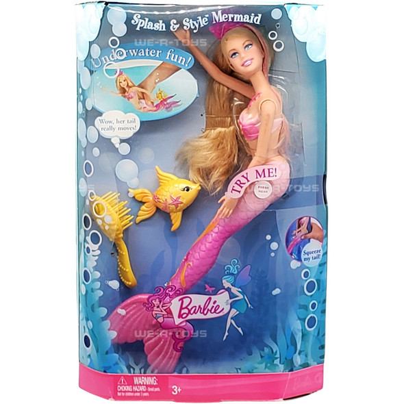 Barbie Splash and Style Mermaid Doll with Angel Fish 2008 Mattel M9311