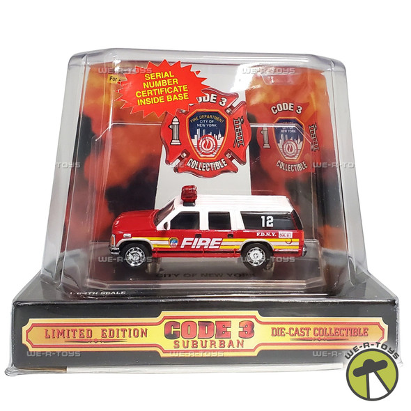 GMC 1998 Code 3 FDNY 1/64 Scale Die-Cast Suburban Vehicle LE No. 12403 NRFP