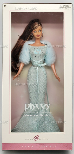 Barbie Collector Pisces Feb 19 - March 20 Pink Label Doll 2004 Mattel C6239