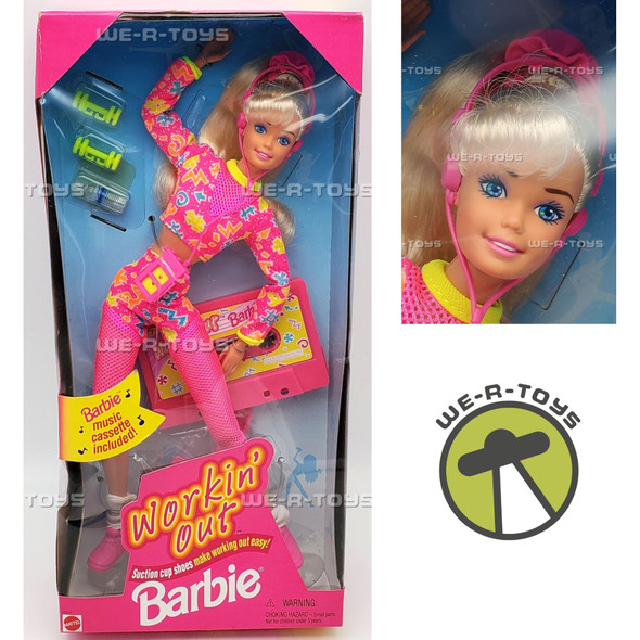 Workin' Out Barbie Doll With Music Cassette 1996 Mattel #17317 NRFB Workin' Out Barbie Doll With Music Cassette 1996 Mattel #17317 NRFB
