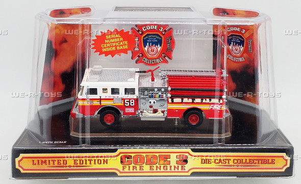 Code 3 FDNY Seagrave #58 Fire Truck 1998 No. 12300 NEW