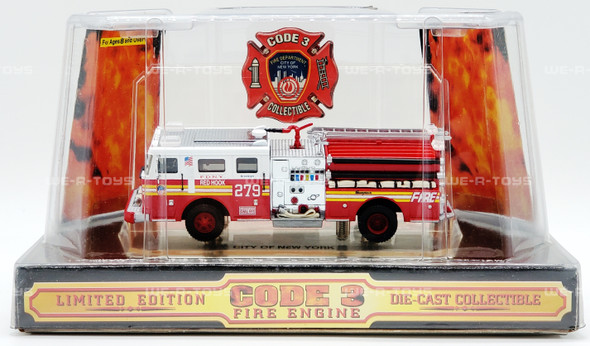 Code 3 FDNY Seagrave Red Hook Pumper 279 Fire Truck 1997 No. 02453 NEW