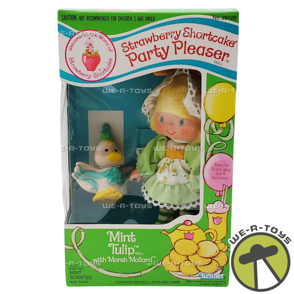 Strawberry Shortcake 1983 Party Pleaser Doll Mint Tulip & Marsh Mallard NEW