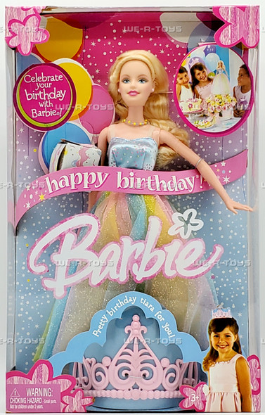 Happy Birthday Barbie Doll with Pretty Tiara for You 2005 Mattel J1785
