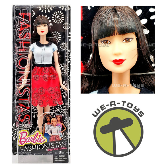 Barbie Fashionistas Ruby Red Floral No 19 Doll 2015 Mattel DGY61