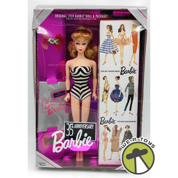 35th Anniversary Barbie Doll Special Edition Reproduction of Original 1959 Doll