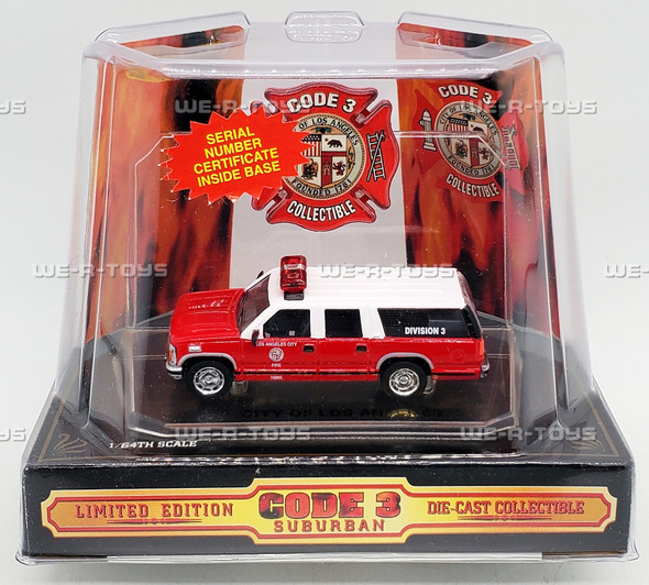 Code 3 City of Los Angeles Fire Department 3 Suburban Die Cast Vehicle 12400