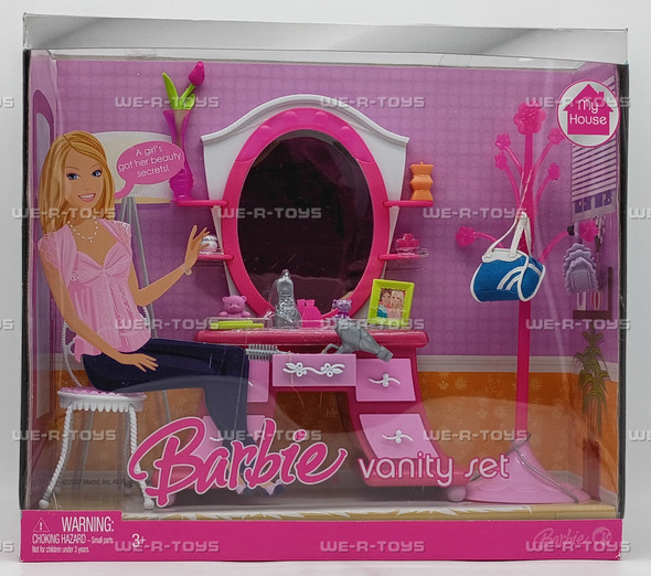 Barbie Vanity Set Furniture My House Doll Playset 2007 Mattel M4246 New