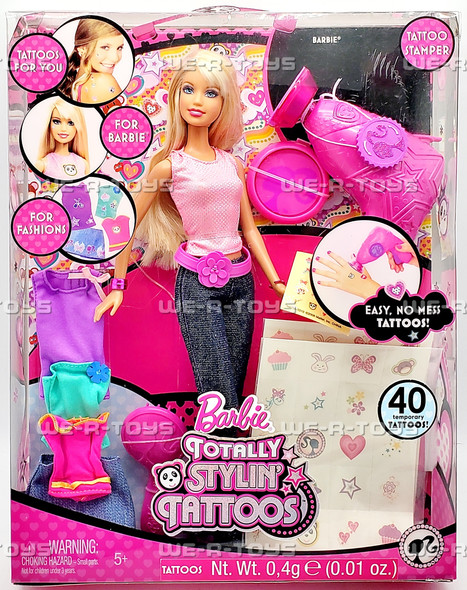 Barbie Totally Stylin' Tattoos Doll 2008 Mattel N4758