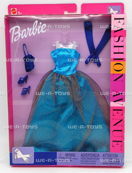 Barbie Fashion Avenue Blue Evening Gown Fashion 2002 Mattel #25755