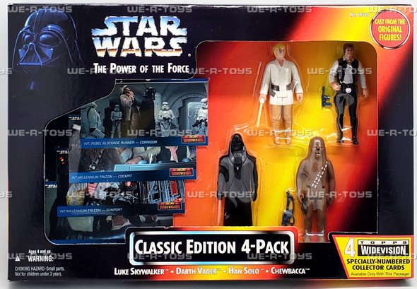 Star Wars PotF Classic Edition 4 Pack Action Figures Luke Han Vader Chewbacca
