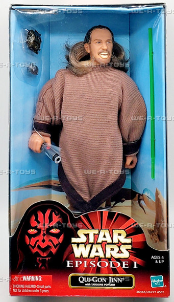 Star Wars Episode I Qui-Gon Jinn with Tatooine Poncho Figure 1999 Hasbro 26465