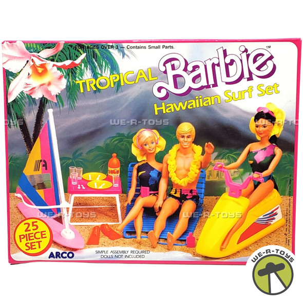 Barbie Tropical Hawaiian Surf Set 25 Pieces 1986 Mattel 7742