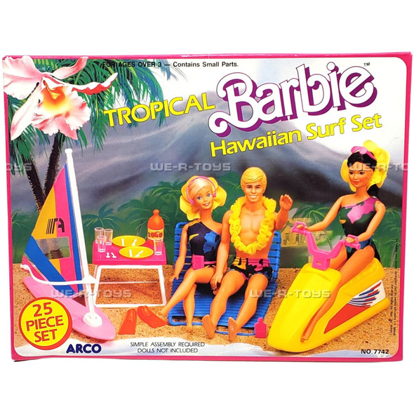 Barbie Tropical Hawaiian Surf Set 25 Pieces 1986 Mattel 7742