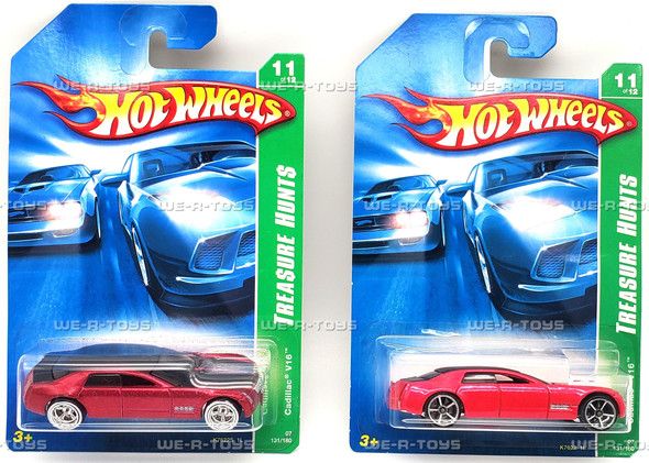 Hot Wheels Lot of 2 Cadillac V16 Vehicle 11/12 Treasure Hunts 2006 Mattel