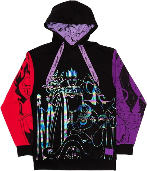 Disney Villains Color Block Hoodie Loungefly Large